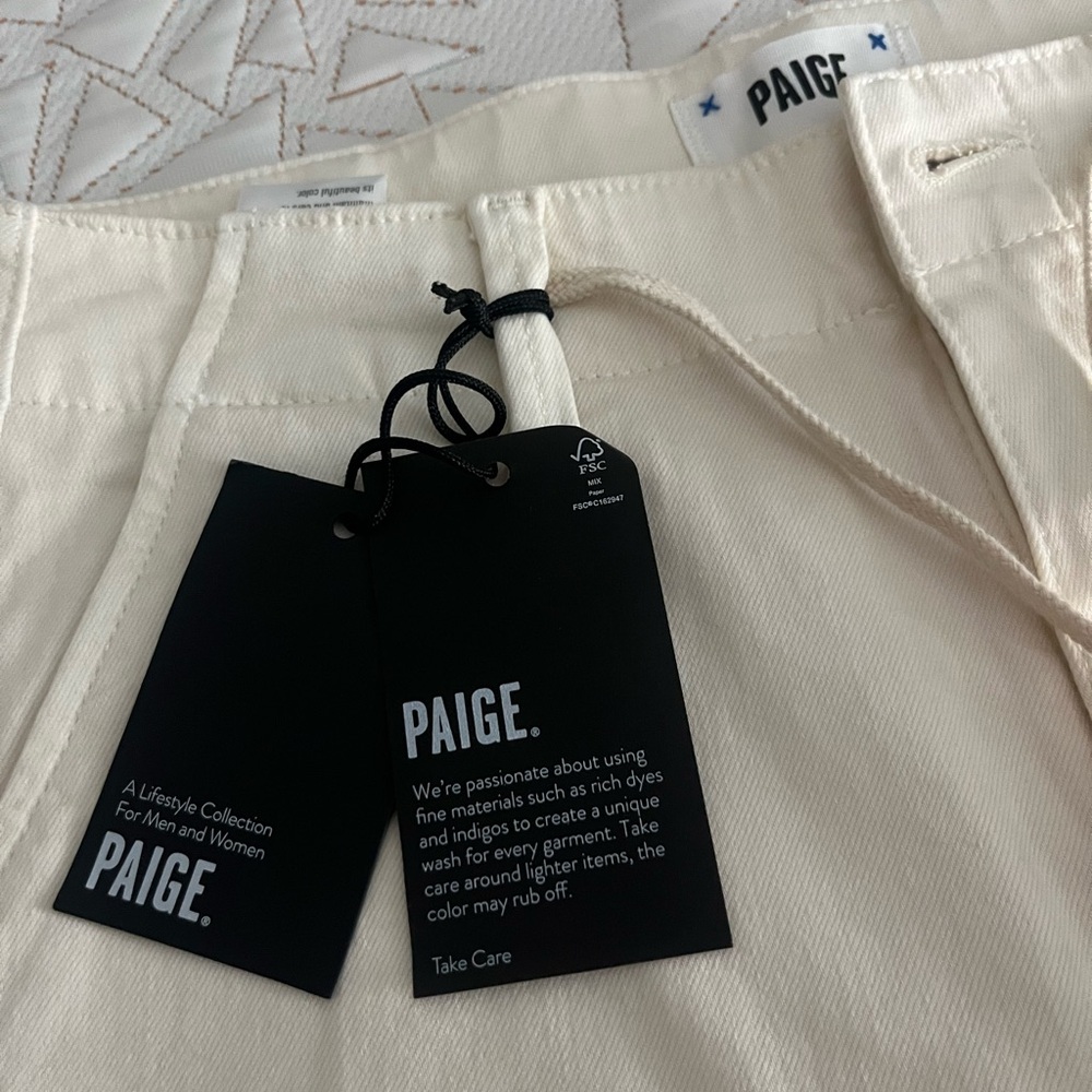 PAIGE Cream Chinos Classic Straight-Leg